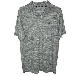 Travis Mathew Mens Golf Polo Shirt Size Medium Gray Performance Quick Dry Active